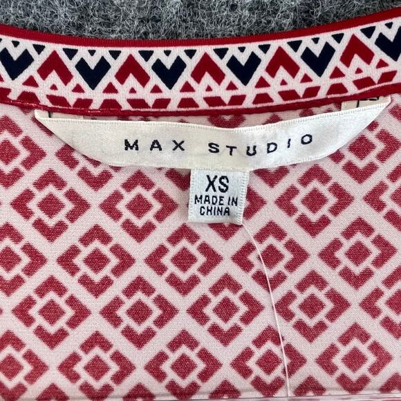 Max Studio Women Dress Size XS Geometric Red - Picture 5 of 14